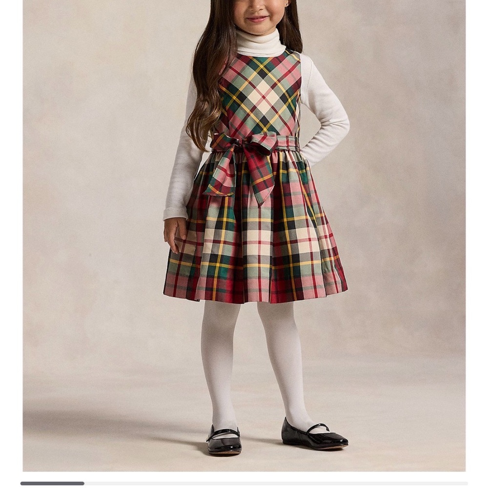 Ralph Lauren Multicolor Plaid Kids Formal Dress